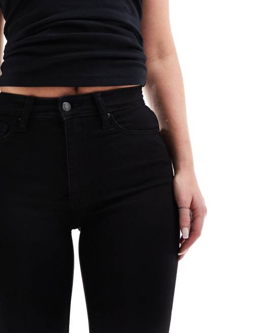 Topshop Hourglass Jamie Flare high rise jeans in black