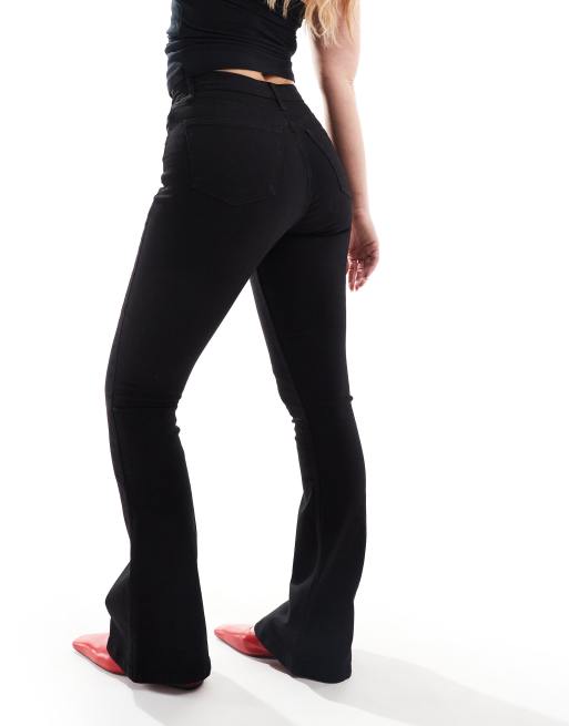 Topshop Hourglass Jamie Flare high rise jeans in black