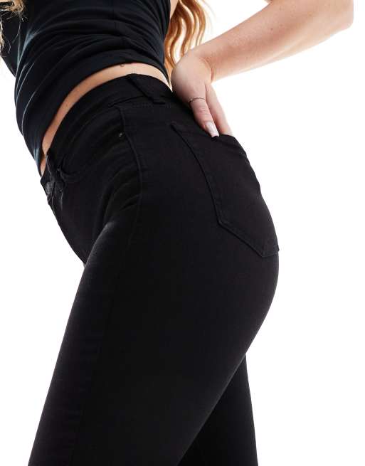 Topshop Hourglass Jamie Flare high rise jeans in black