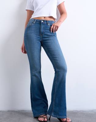 Topshop Hourglass Topshop Hourglass Jamie Flare high rise jeans in vintage blue