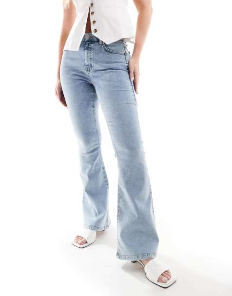 Topshop Hourglass - Jamie - Flared jeans met hoge taille in bleekwassing - view 1