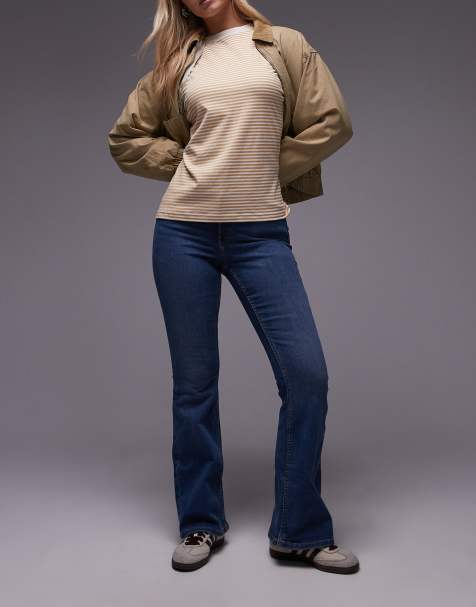 Topshop Hourglass - Jamie - Flared jeans met hoge taille in middenblauw - view 1