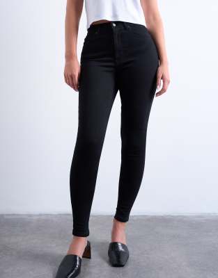Topshop Hourglass Jamie High Rise Jeans In Black