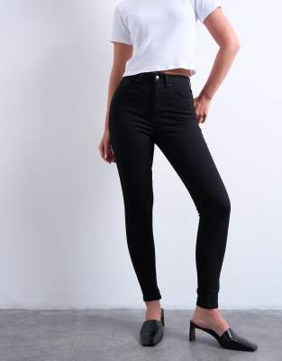 Topshop Hourglass Jamie high rise skinny jean in black