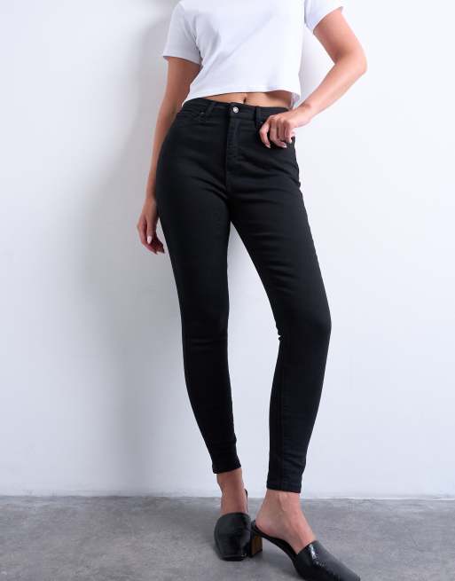 Topshop Hourglass high rise Jamie jeans in black  