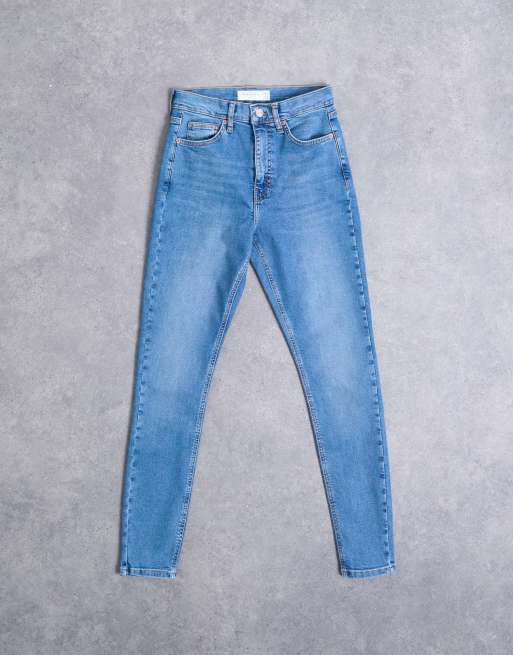Topshop Hourglass Jamie high rise skinny jeans in mid blue ASOS