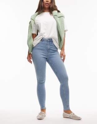 Topshop Hourglass Jamie high waist skinny jeans in bleach - view 1