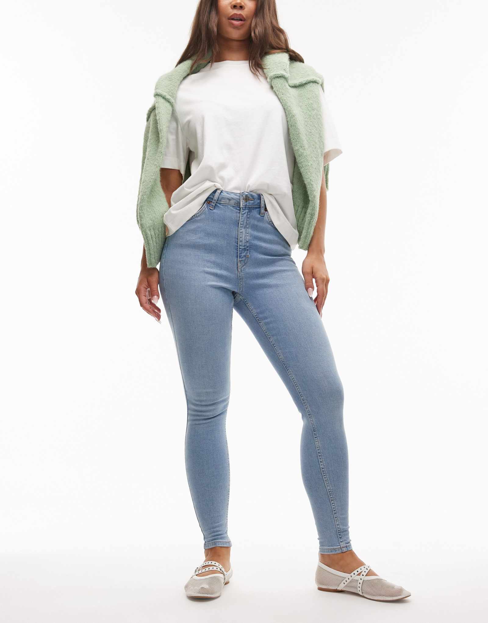 Джинсы-скинни с высокой талией Topshop Hourglass Jamie цвета отбеливателя