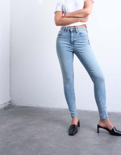 Topshop Hourglass Jamie high rise skinny jean in bleach