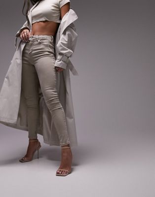 Topshop Hourglass Jamie jeans in sand - ASOS Price Checker