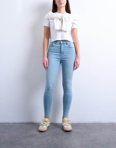 Topshop Hourglass Jamie skinny high rise jean in bleach - view 1