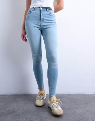 Topshop Hourglass Jamie Skinny High Rise Jean In Blue