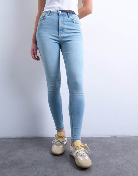 Jean Topshop Jamie Haute Taille Blanc Brodé Floral - W28 L32 - Neuf Avec étiquettes