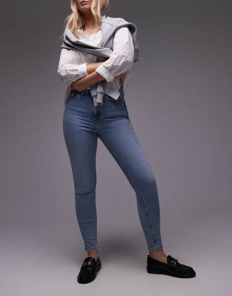 Topshop Hourglass – Jamie – Skinny-Jeans in Bleach-Waschung mit hohem Bund - view 1