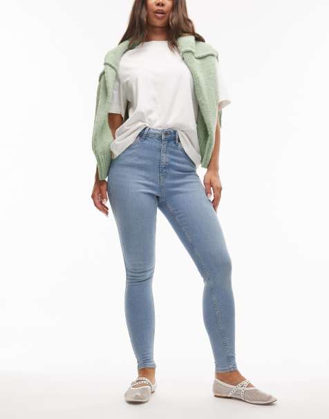 Topshop Hourglass – Jamie – Skinny-Jeans in Bleach-Waschung - view 1