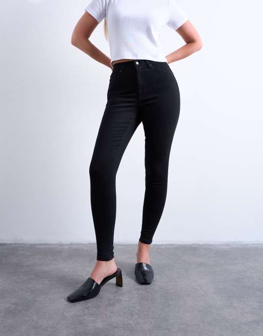 Topshop - Hourglass - Jamie - Sorte jeans med høj talje, 4 af 7