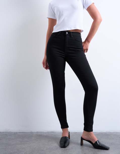 Topshop Hourglass – Jamie – Svarta, skinny jeans med hög midja - view 1