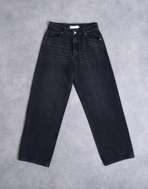 Topshop Hourglass - Jean décontracté avec bride réglable - Noir délavé, 6 de 7