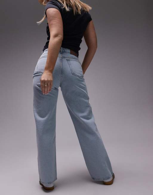 Topshop Hourglass - Jean droit ample à taille mi-haute - Délavé, 2 de 5
