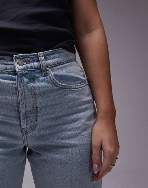 Topshop Hourglass - Jean droit ample à taille mi-haute - Délavé, 4 de 5