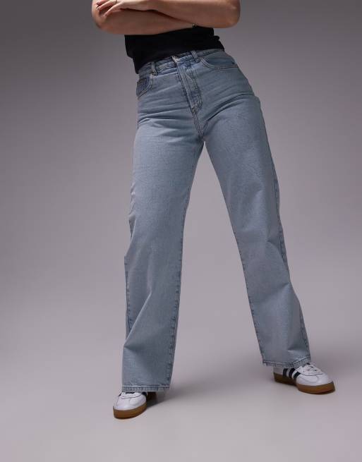 Topshop Hourglass - Jean droit ample à taille mi-haute - Délavé, 5 de 5