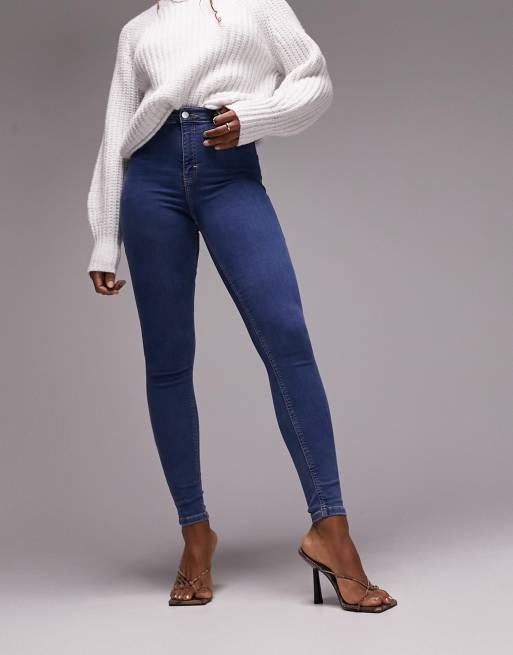 Topshop Hourglass Joni jeans in mid blue