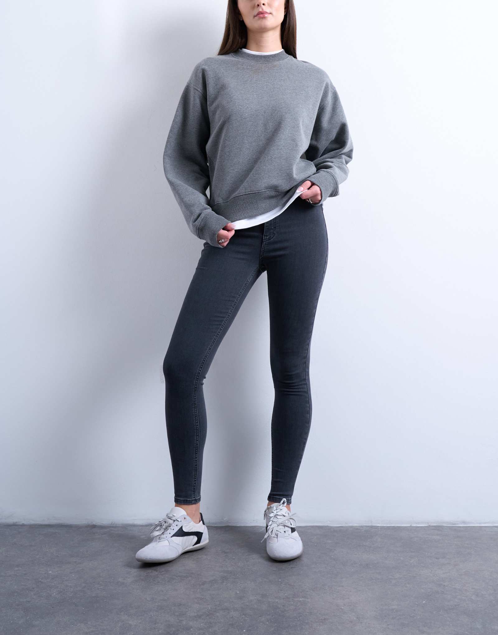 Обтягивающие джинсы с высокой посадкой Topshop Hourglass Joni черного цвета, застиранные