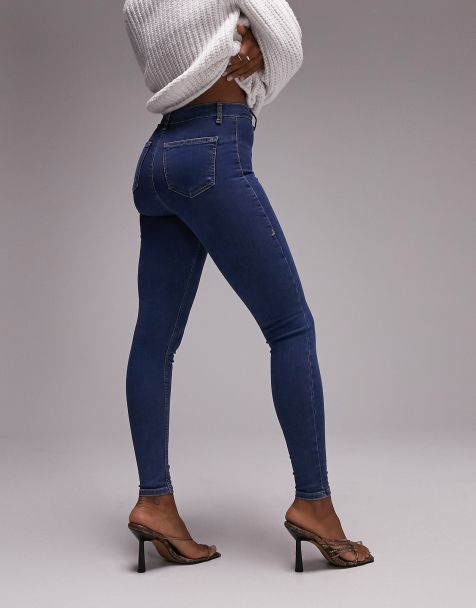 Topshop - Hourglass - Joni - Super skinny jeans met hoge taille in middenblauw - view 1