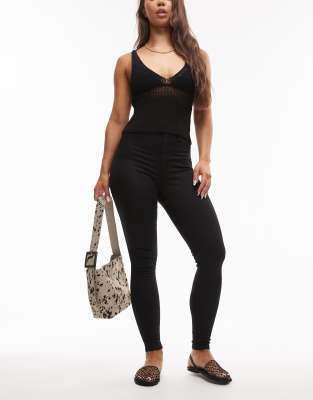 Topshop Hourglass – Joni – Vintagesvarta, skinny jeans med hög midja - view 1