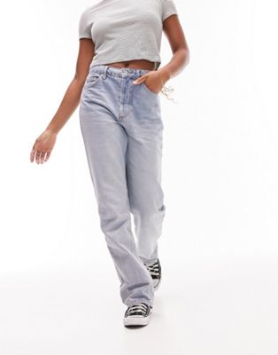 Topshop Hourglass straight Kort jeans in bleach