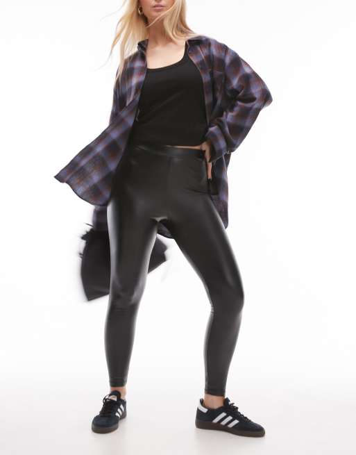 Faux leather leggings topshop clearance