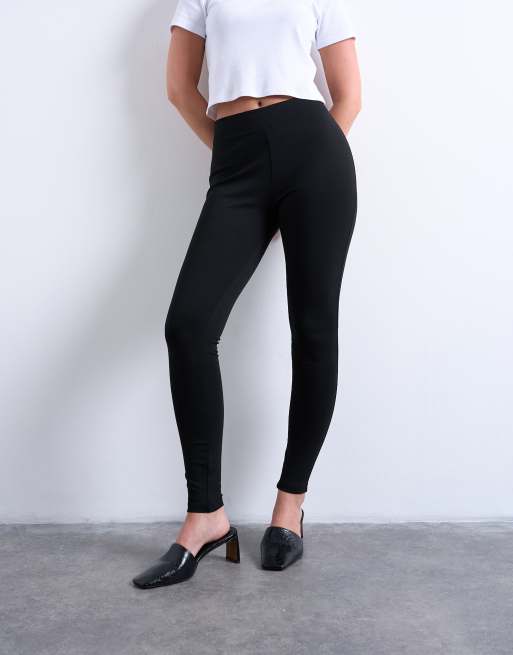 Topshop Hourglass - Leggings neri pesanti, 4 di 5