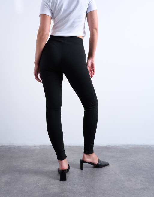 Topshop Hourglass - Leggings neri pesanti, 5 di 5