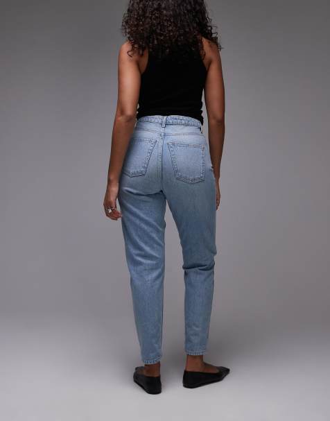 Topshop Hourglass Mom high rise jeans in bleach - view 2