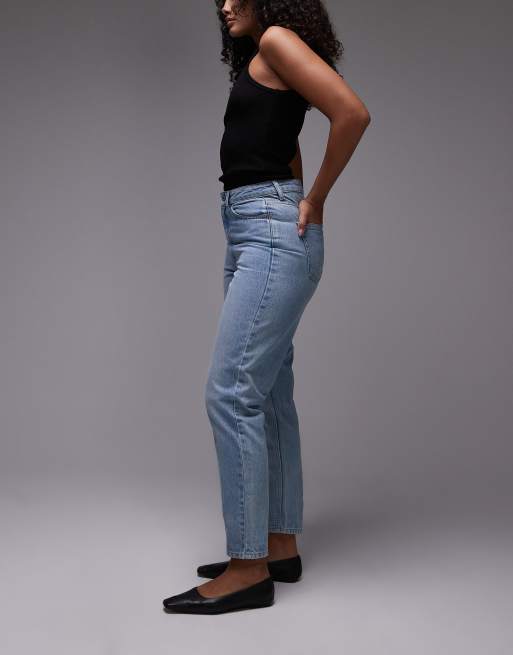 Topshop Hourglass Mom high rise jeans in bleach, 3 of 5