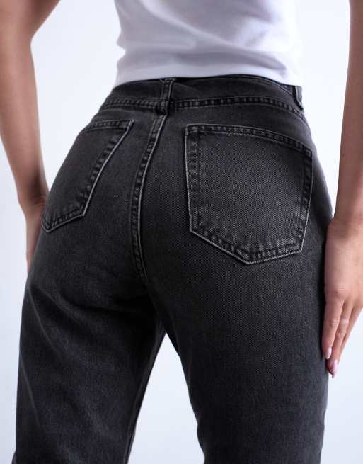 Topshop Hourglass Original high rise mom jean in washed black , 5 of 7