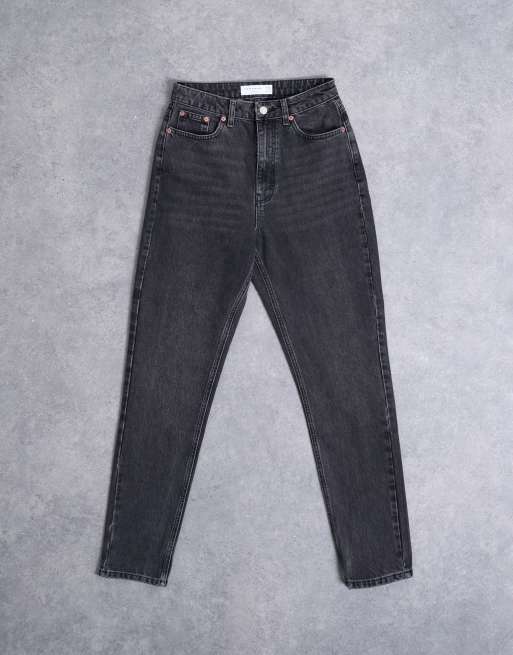 Topshop Hourglass Original high rise mom jean in washed black , 6 of 7
