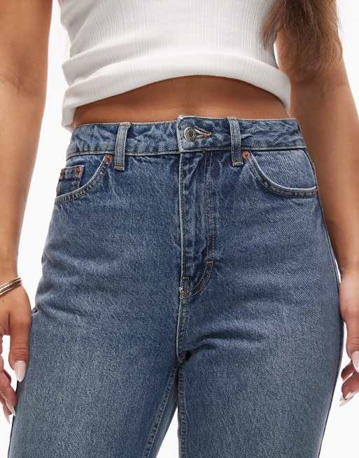 Topshop Hourglass Original high rise Mom jeans in mid blue, 5 of 5