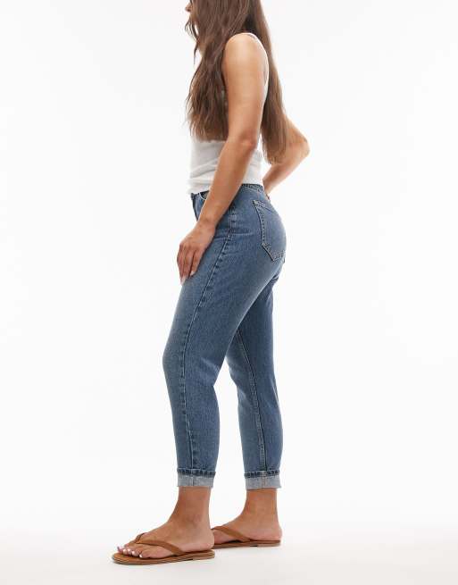 Topshop Hourglass – Original – Mellanblå mom jeans med hög midja, 3 av 5