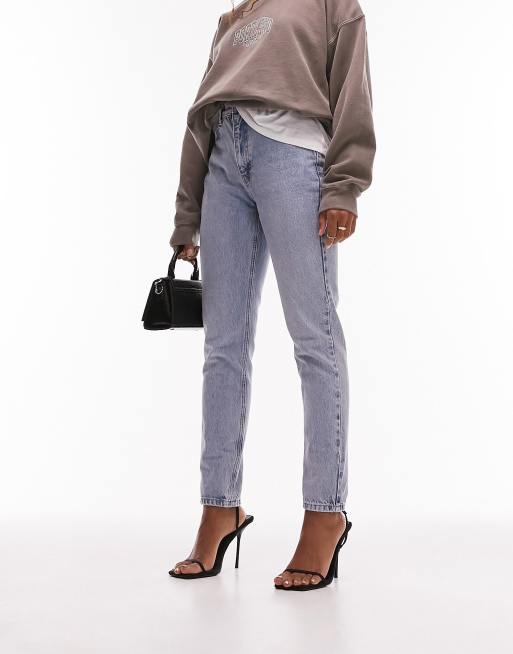 Topshop Hourglass Original Mom high rise jean in bleach, 4 of 4