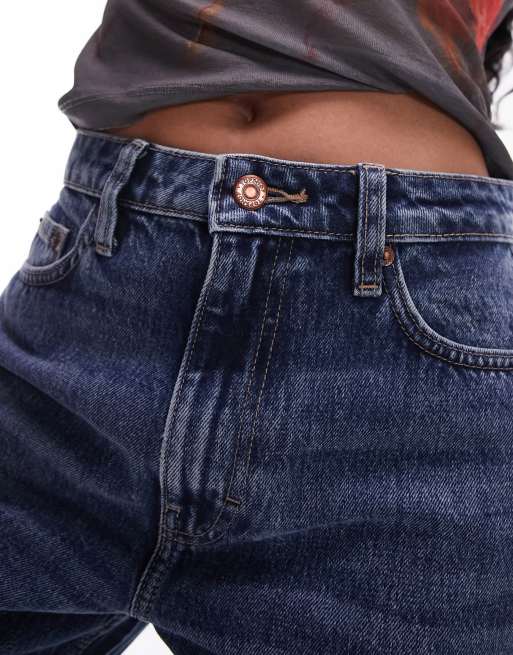 Topshop Hourglass Original Mom high rise jean in mid blue, 2 of 5