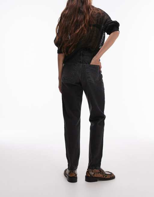 Topshop Hourglass – Original – Mom-Jeans in schwarzer Waschung mit hohem Bund, 3 von 5