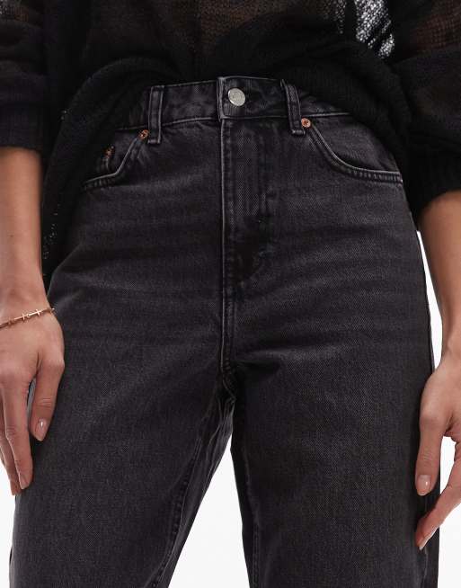 Topshop Hourglass – Original – Mom-Jeans in schwarzer Waschung mit hohem Bund, 5 von 5