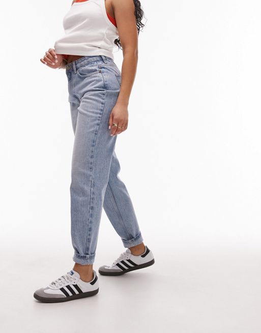 Topshop Hourglass – Original – Mom jeans z wysokim stanem i efektem wybielenia