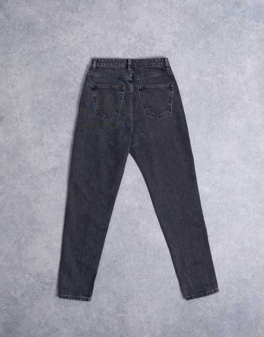 Topshop - Hourglass Original - Sorte forvaskede højtaljede mom-jeans , 7 af 7