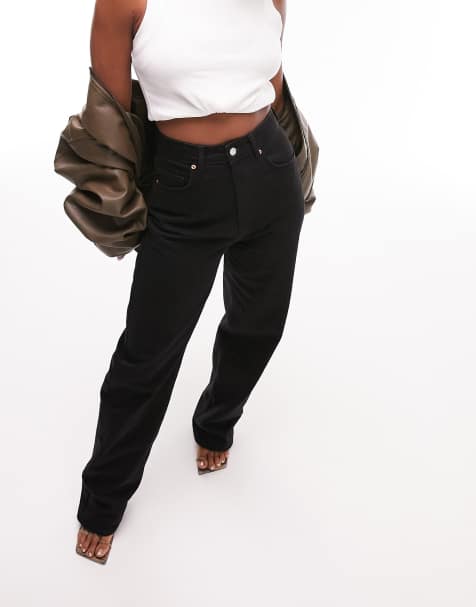 Topshop Hourglass oversized Mom jeans in washed black - view 1