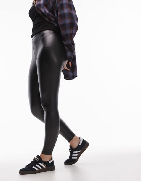 Topshop Hourglass - Sorte leggings i imiteret læder - view 1