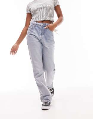 Topshop Hourglass straight Kort jeans in bleach | ASOS