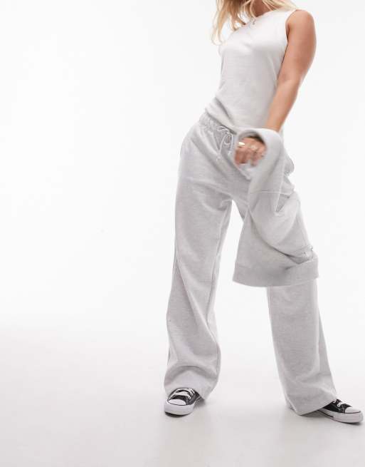 Topshop Hourglass straight leg trackies in grey marl