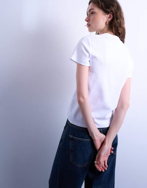 Topshop - Hvid hverdags-T-shirt med kirsebærprint, 4 af 4